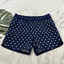 Lands End Womens Swim Short Bikini Bottoms Size 14 New Navy Blue White Polka Dot - £22.57 GBP