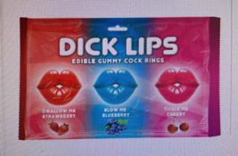 Hott Products Novelty/Gag Gift Dick Lips Gummy Cock Rings Assorted  #HP2987 - £5.39 GBP