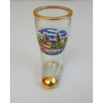 German Boot Shot Glass  Mainz a Rhein Colorful Design Gold Colored Trim ... - €7,55 EUR