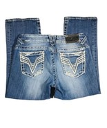 VIGOSS The Chelsea Capri Denim Jeans Women&#39;s Sz 7/8 Length 21 - Thick St... - £21.79 GBP