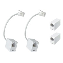(Pack Of 4 A Pair Of Converter Adapter (Rj11 6P4C Male To Ethernet Rj45 ... - £16.51 GBP