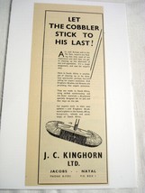 1945 South Africa Ad Kinghorn Brushes and Brooms The Cobbler Stick To Hi... - $7.99