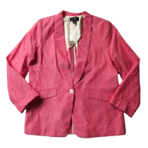 NWT J.Crew Unstructured Blazer in Firecracker Red Cotton-Linen Jacket 14 $168 - £44.07 GBP