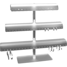Earring T-Bar Display Stand Frosted White Acrylic 11 3/8&quot; - £23.26 GBP