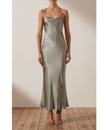 VTG Y2K slip Maxi dress Women’s Size 8 tan slinky silky  Rayon Made In USA - £54.48 GBP