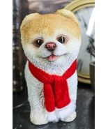 Ebros Red Scarf Boo The World&#39;s Cutest Pomeranian Dog Statue Collectible... - $454.52 MXN