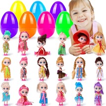 18 Pack Jumbo Easter Eggs with Doll Toys Inside for Girls Easter Eggs with Toys  - £25.56 GBP