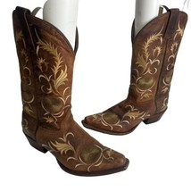 Shyanne Brown Leather Floral Embroidered Cowgirl Western Boho Boots Size 8 - $59.39