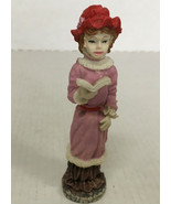 Vintage lady in old fashion pink dress with red hat reading a  book figu... - €17,15 EUR