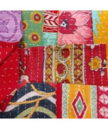 Vintage Cotton Kantha Scrap Bundles, Indian Sari Fabric Quilting Squares... - $431.34 MXN