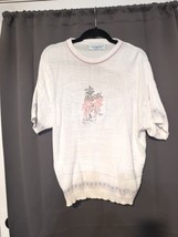 Chelsea Gardens Sweater Women’s Size XL Flamingo Pink Embroidered Short ... - $16.27 CAD