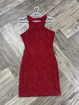 Judie Kristopher Women&#39;s Dress Size 7 Red Floral Open Back Zip Closure - $25.00