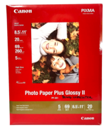 GLOSSY II Photo Paper Plus 8-1/2 x 11~Pack of 20 (ONLY 15) Sheets Canon ... - $10.73 CAD