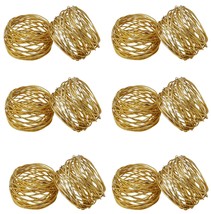 Set of 12 Gold Round Mesh Napkin Rings - £26.66 GBP