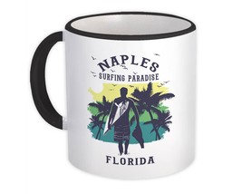 Naples USA : Gift Mug Surfing Paradise Beach Tropical Vacation - £12.81 GBP