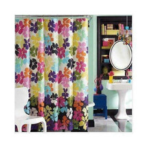Steve Madden Dahlia Bright Multi-Color Floral Fabric Shower Curtain Rare EUC - £10.17 GBP
