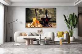 Wine And Cheese Dining Room Canvas Wine Art Decor Kitchen Wall Decor Cheese Art - £52.89 GBP