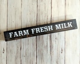 Farm Fresh Milk - Rustic Mini Wood Sign Shelf Sitter Farmhouse - £3.59 GBP