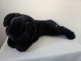 Vintage Mary Meyer Black Dog Plush Stuffed Animal Laying Down Damaged Nose - £27.09 GBP