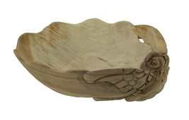 Scratch &amp; Dent Decorative Wooden Sea Turtle Seashell Bowl - £15.81 GBP