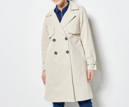 Centigrade Twill Double Breasted Long Trench Coat Stone, X-LARGE #A471952 - £63.30 GBP