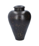 Black wood urn medium size urn for ashes Artistic urn for human ashes Ha... - $121.76 CAD