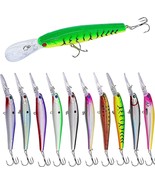 Fishing Lures Hard Baits Bass Crankbait Minnow Lures, 10pcs Deep Diving ... - $524.99 MXN
