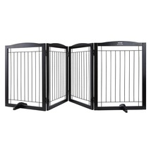 VEVOR Free Standing Dog Gate, 32&quot; H x 96.5&quot; W Freestanding Pet Gate, 4 P... - £110.56 GBP