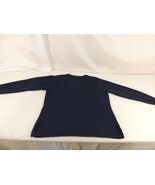 Eddie Bauer V-Neck Sweater Men&#39;s XL 93% Cotton 7% Nylon Dark Blue 50648 - $361.36 MXN