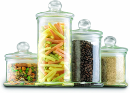 Apothecary Jar Canister Set with Ball Lid, 4-Piece Set, Clear Gl - $126.71