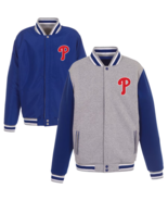 New Mens Phillies 2-tone Reversible Fleece Jacket Baseball - Gray/Royal ... - $124.03 CAD