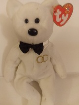 TY Beanie Baby Mr. the Groom White Bear Retired 8&quot; Tall Mint With All Tags - £11.84 GBP