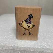 J120 Party Hat Chick Rubber Stamp Stampendous 2000 1.5&quot; x 1-1/8&quot; Wood-Mounted - £7.81 GBP