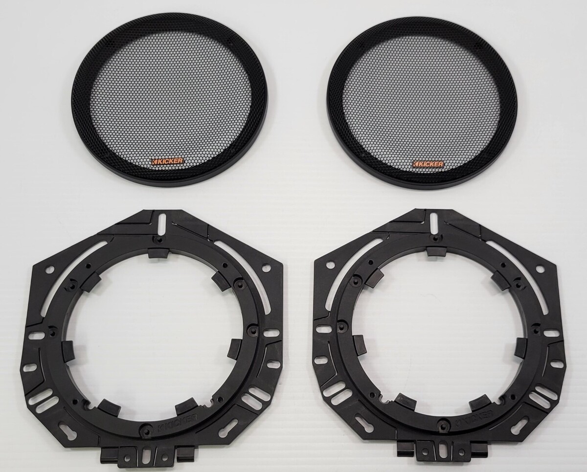 D) Kicker KS Series 6-3/4&quot; Speaker Mesh Screen Grills and Adapter Brackets - $19.79