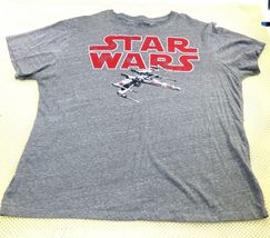 Star Wars Graphic T-Shirt Gray With X-Wing Fighter Print Size XL - $11.40