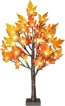 24 Inch Lighted Maple Tree with 36 Lights 6 Acorn Timer Battery Operated... - £50.37 GBP