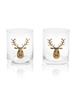 Gold Stag Deer Whiskey Glasses - $69.35 CAD