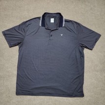 CALLAWAY OPTI-DRI GOLF Polo Shirt Mens 2XL Blue White Striped Moisture W... - $23.63