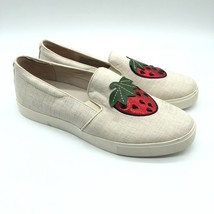 Katy Perry Womens Slip On Sneaker Novelty Strawberry Canvas Beige Size 8 - $24.00