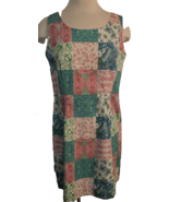 Kaeli Smith Patchwork Coastal Nautical Print Sleeveless Dress Size 12 Lined - $370.43 MXN