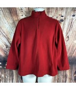 Eddie Bauer Mens Size Medium Red 1/4 Zip Fleece Pullover Shirt Long Sleeve - £11.24 GBP