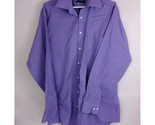 Stafford Essentials Cotton Blend Broadcloth Purple Dress Shirt Size 16 N... - $16.48