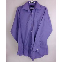 Stafford Essentials Cotton Blend Broadcloth Purple Dress Shirt Size 16 N... - £12.96 GBP
