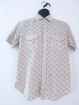 Paulo Gionelli Men’s Floral Tan Short Sleeve Shirt Size L - £14.79 GBP