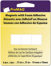 ProMag Square Magnets W/Foam Adhesive .75&quot; 6/Pkg - £14.33 GBP