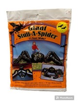Vtg Giant Stuff A Spider Leaf Bags Set 11&#39; Wide Halloween Fall Lawn Decor Black - £14.08 GBP