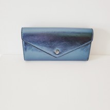 Michael Kors Jet Set Travel Large Envelope Continental Wallet Metallic Teal - £55.37 GBP