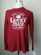 Lucky Brand Men Size S Cottons Sun Dried Tomato Red Long Sleeve Thermal Tee NWT - £15.51 GBP