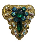 Vintage Rhinestone Green Ab Brooch - $79.19 CAD