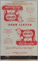 Vintage Monarch 40 Strike Matchbook Cover Richti Bros Baby Beef  Southgate CA - $3.91